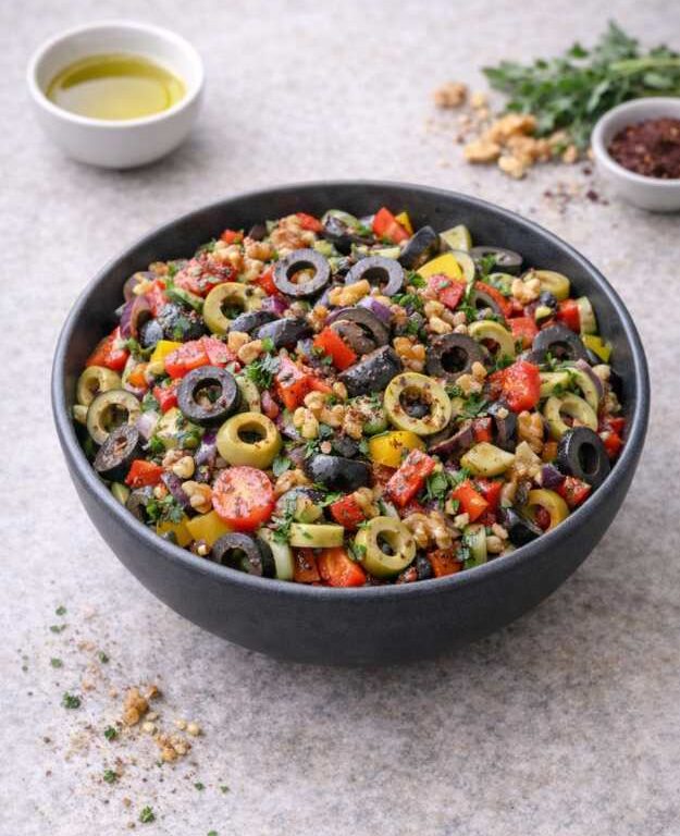 Olivensalat mit Walnüssen – Würzig, mediterran & aromatisch