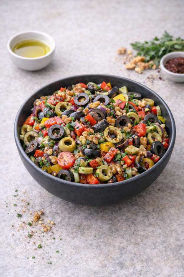 Olivensalat mit Walnüssen – Würzig, mediterran & aromatisch