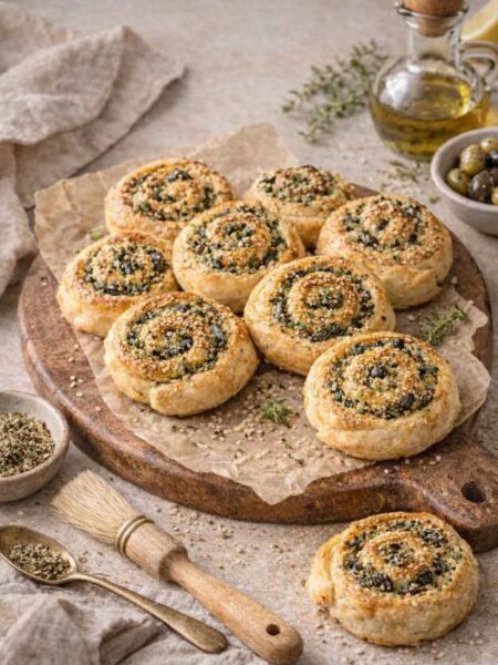 Käse-Oliven-Schnecken – Herzhafte, Blätterteig-Schnecken