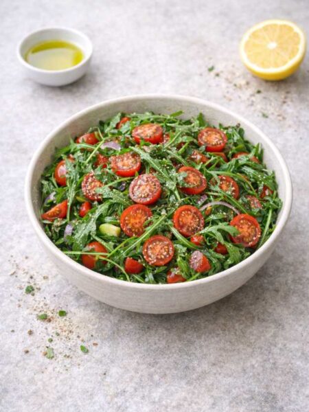 Rucola-Salat mit Kirschtomaten – Einfach & in 10 Minuten fertig