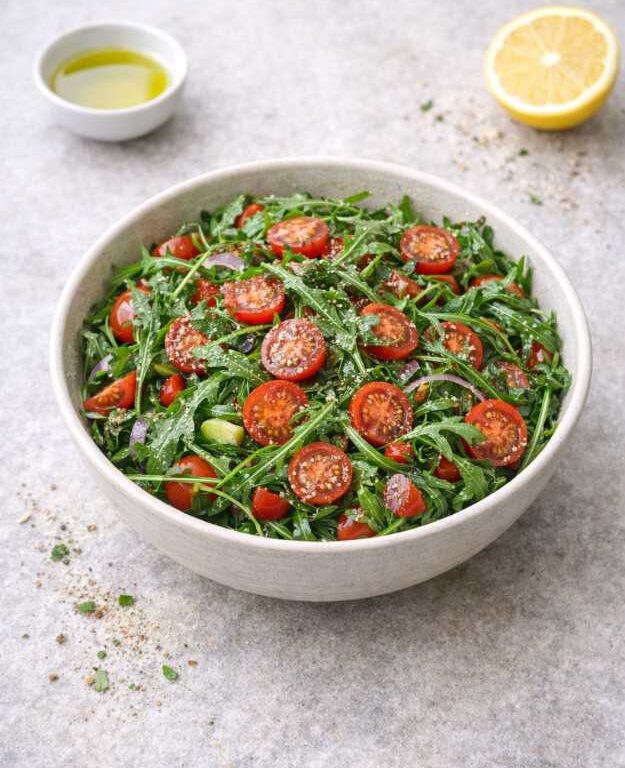 Rucola-Salat mit Kirschtomaten – Einfach & in 10 Minuten fertig