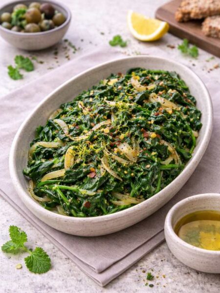 Spinat Mezze mit Knoblauch – gesund & schnell gemacht