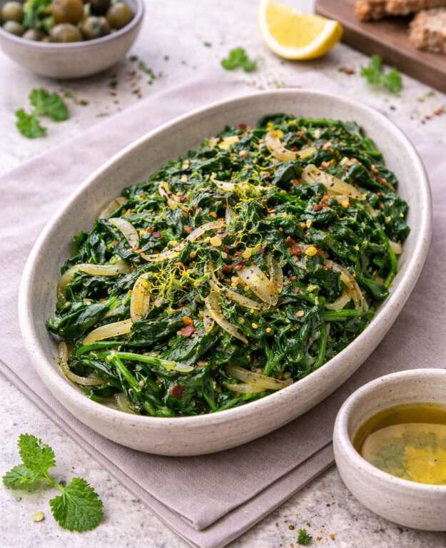 Spinat Mezze mit Knoblauch – gesund & schnell gemacht