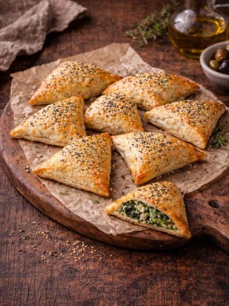 Spinat-Feta-Taschen – Knusprige Teigtaschen mit Spinat und Feta
