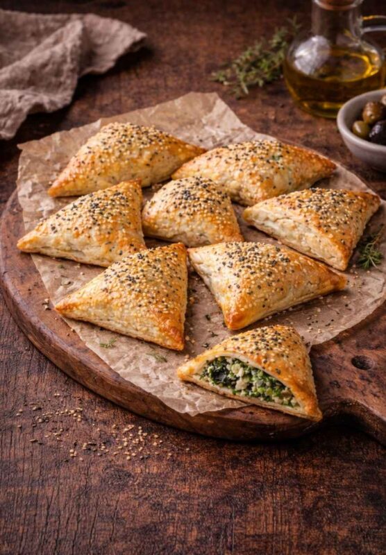 Spinat-Feta-Taschen – Knusprige Teigtaschen mit Spinat und Feta