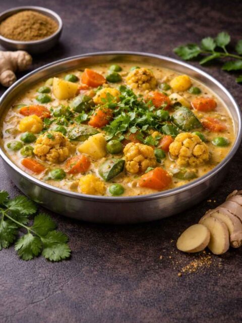 Vegetable Korma – Mildes Gemüse-Curry mit Kokos