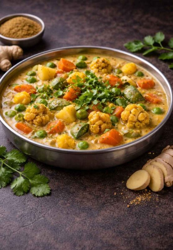Vegetable Korma – Mildes Gemüse-Curry mit Kokos