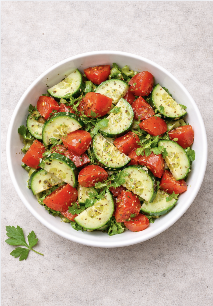 Gurken-Tomatensalat mit Oregano – frisch, einfach & mediterran