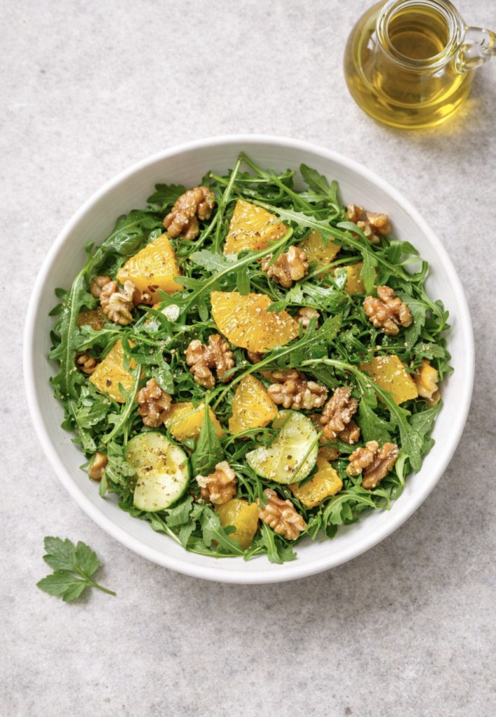 Rucola-Orangen-Salat mit Walnüssen – frisch, fruchtig & gesund