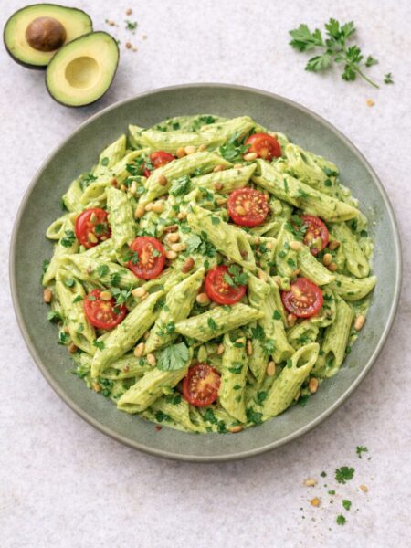 Pasta mit cremiger Avocado-Sauce – einfach & gesund