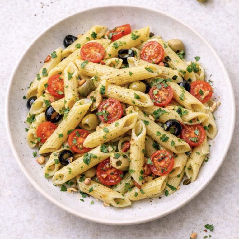 Pasta mit Tomaten und Oliven – einfach & mediterran