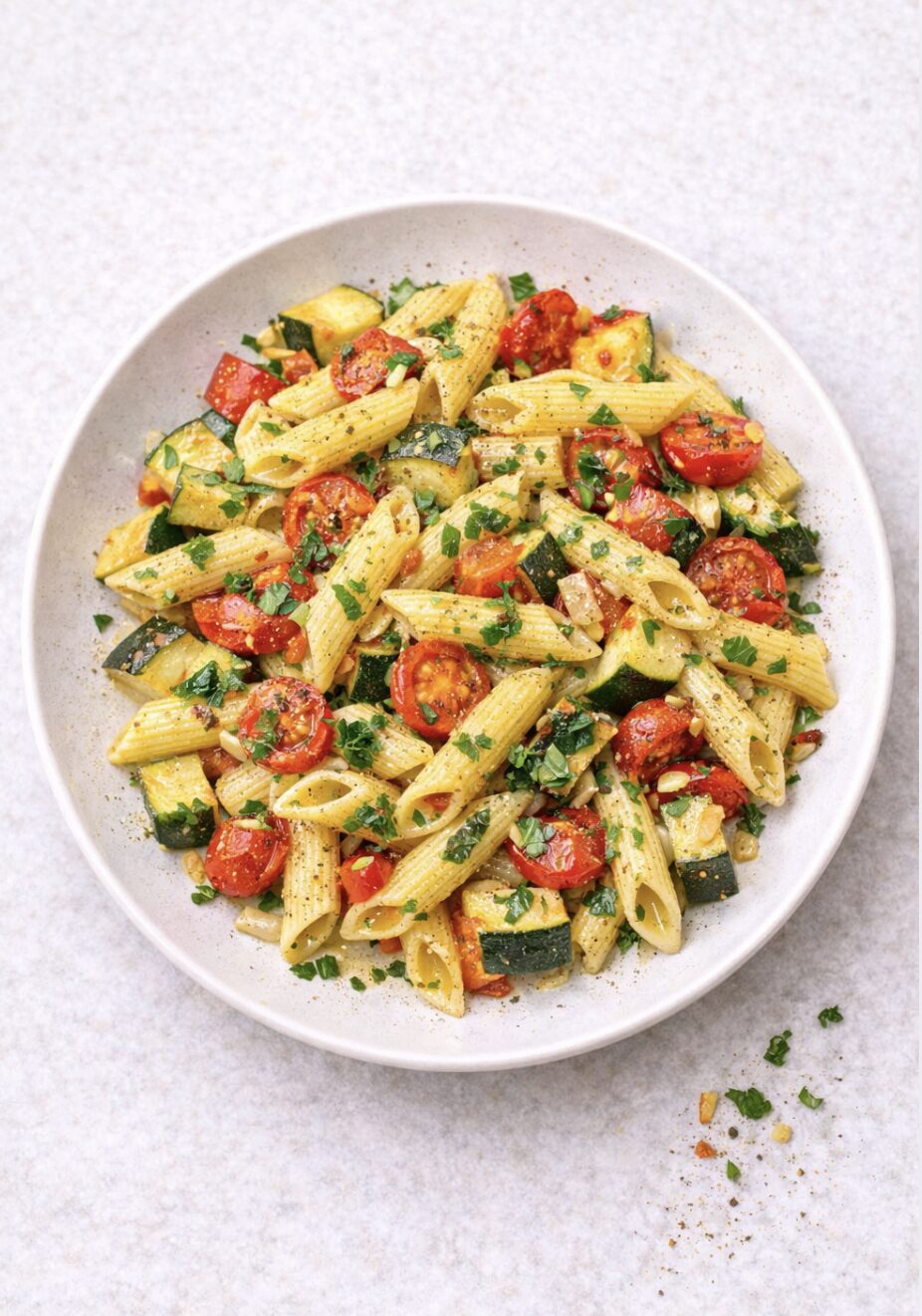 Pasta mit geröstetem Gemüse – einfach, gesund & mediterran