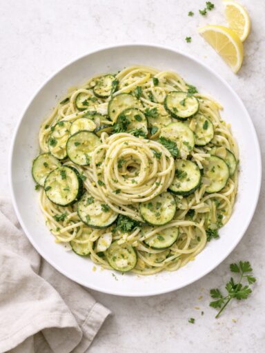 Pasta mit Zucchini und Zitronensauce – frisch & einfach