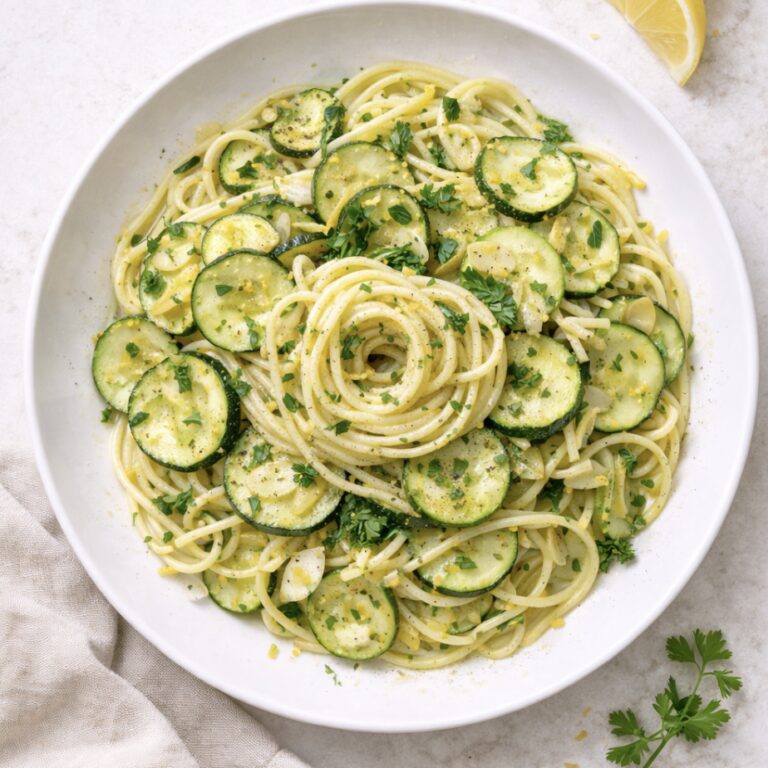 Pasta mit Zucchini und Zitronensauce – frisch & einfach