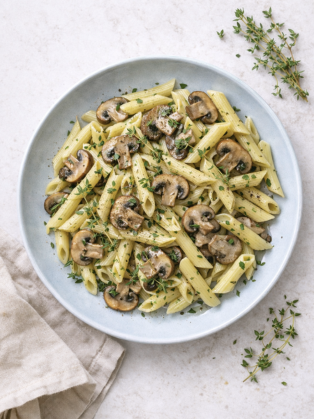 Pasta mit Pilzen und Thymian – einfach & aromatisch