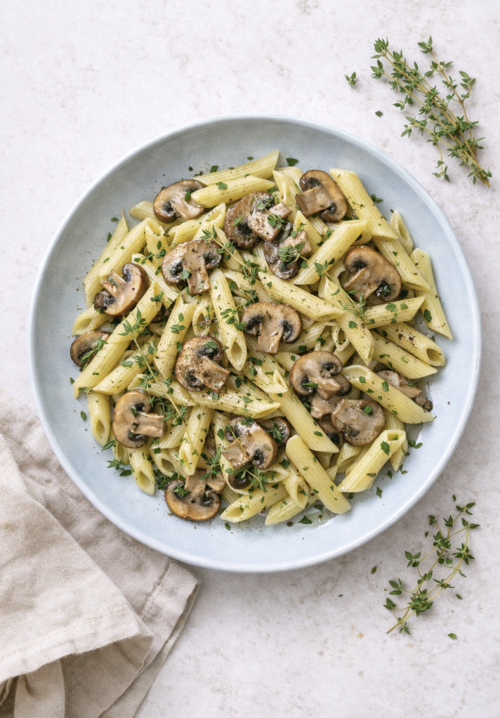 Pasta mit Pilzen und Thymian – einfach & aromatisch