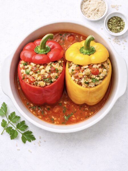 Gefüllte Paprika mit Reis und Gemüse – einfach & gesund