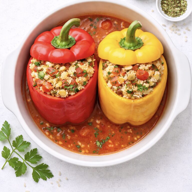 Gefüllte Paprika mit Reis und Gemüse – einfach & gesund