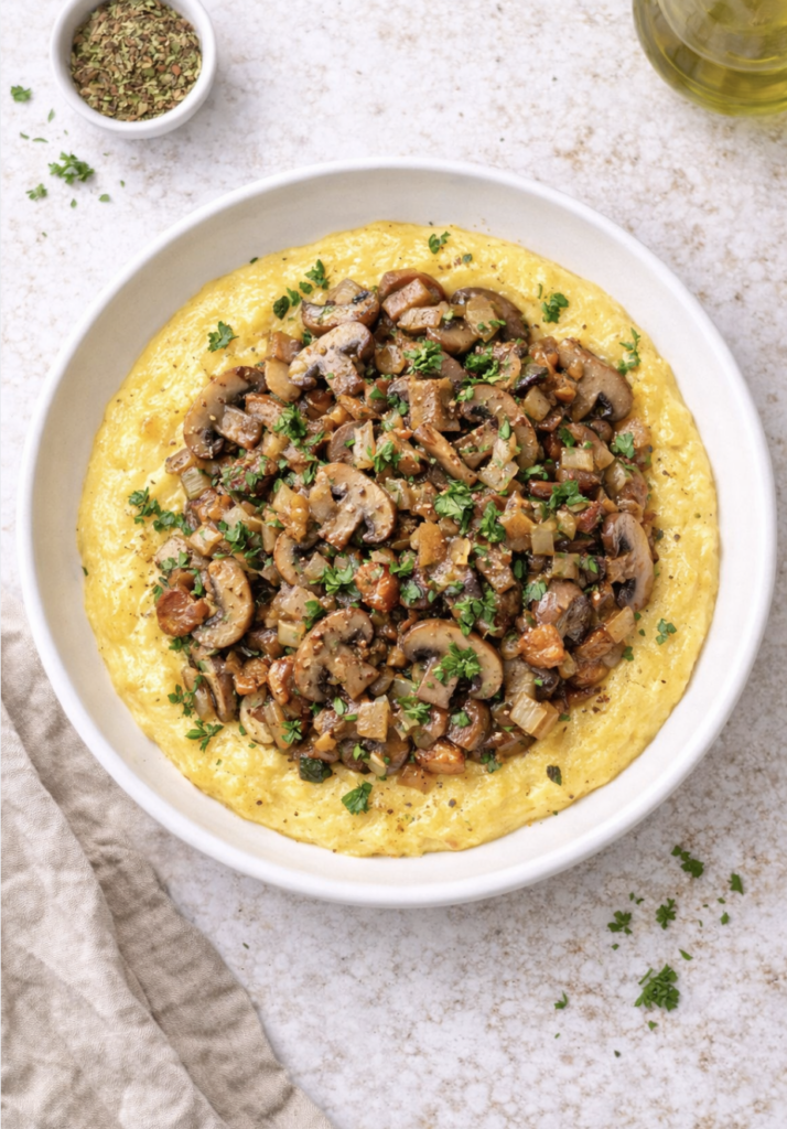 Polenta mit Pilzragout – cremig & herzhaft