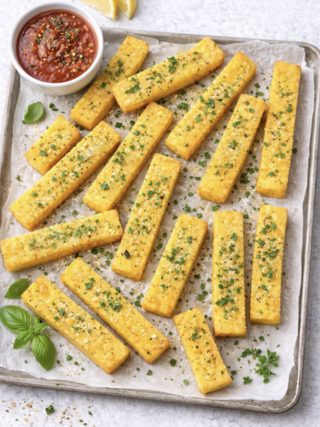 Knusprige Polenta-Sticks – einfach, vegan & perfekt aus dem Ofen