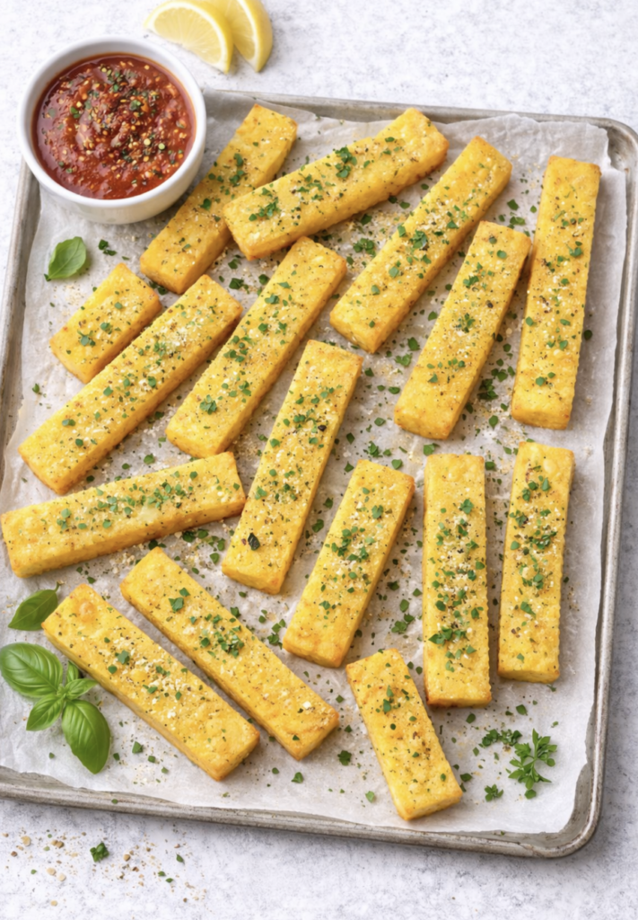 Knusprige Polenta-Sticks – einfach, vegan & perfekt aus dem Ofen
