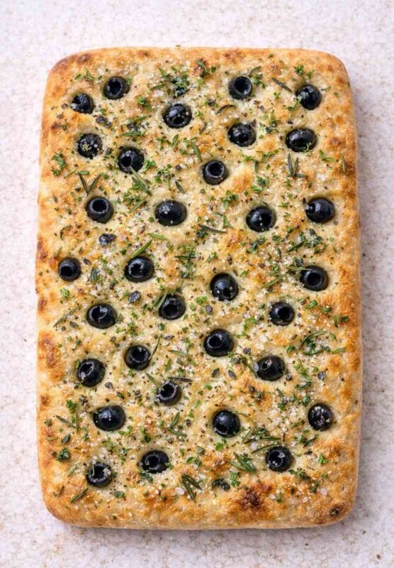 Focaccia mit Oliven und Kräutern – mediterran, aromatisch & einfach