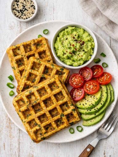 Herzhafte Tofu-Frühstück-Waffeln – knusprig, vegan & proteinreich