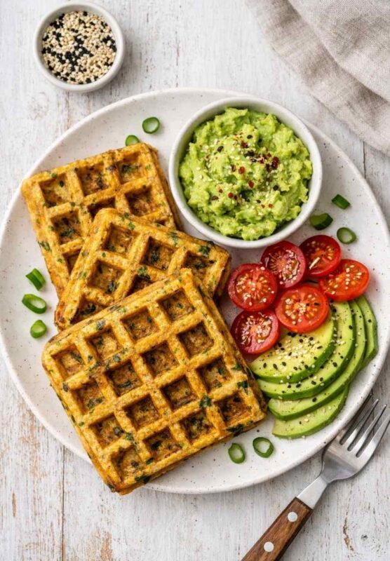 Herzhafte Tofu-Frühstück-Waffeln – knusprig, vegan & proteinreich