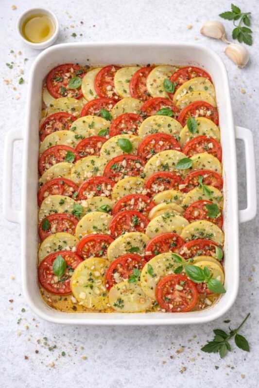 Italienischer Kartoffel-Tomaten-Auflauf – einfach & mediterran
