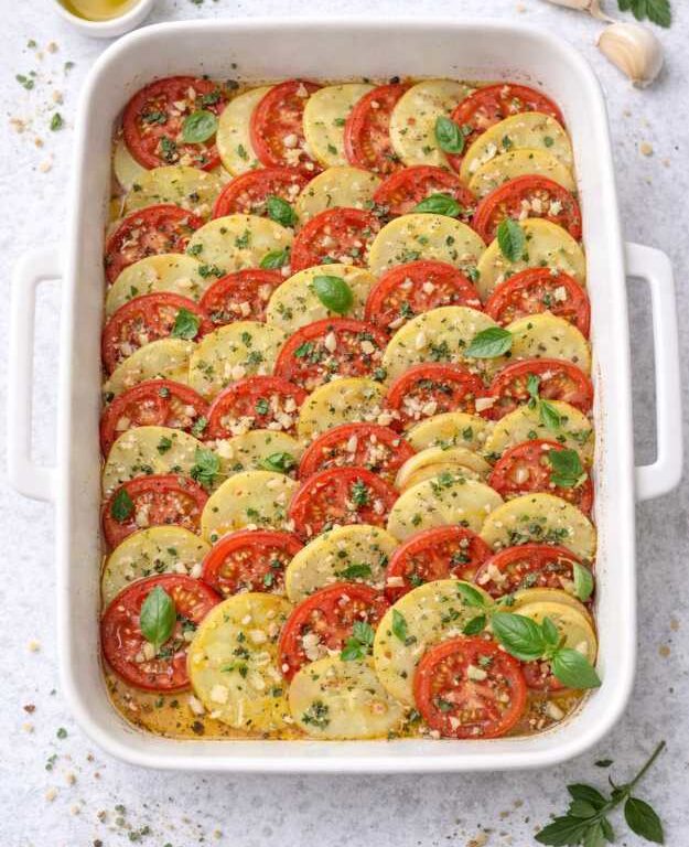 Italienischer Kartoffel-Tomaten-Auflauf – einfach & mediterran
