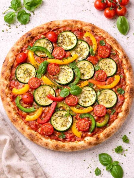 Vegane Pizza mit Gemüse – einfach, knusprig & gesund selber machen