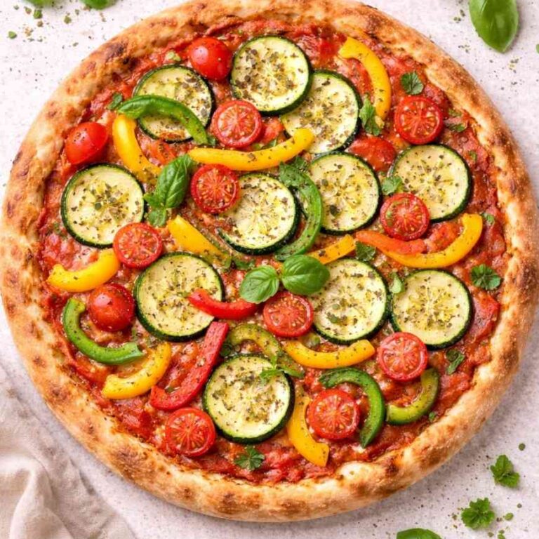 Vegane Pizza mit Gemüse – einfach, knusprig & gesund selber machen