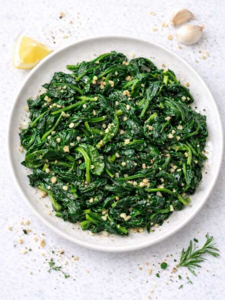 Spinat-Pfanne mit Knoblauch – schnell, gesund & mediterran