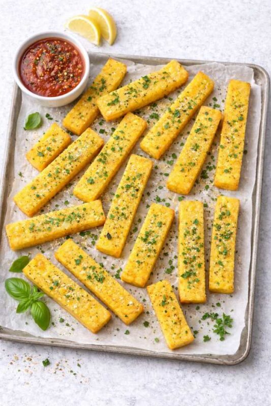 Knusprige Polenta-Sticks – einfach & vegan