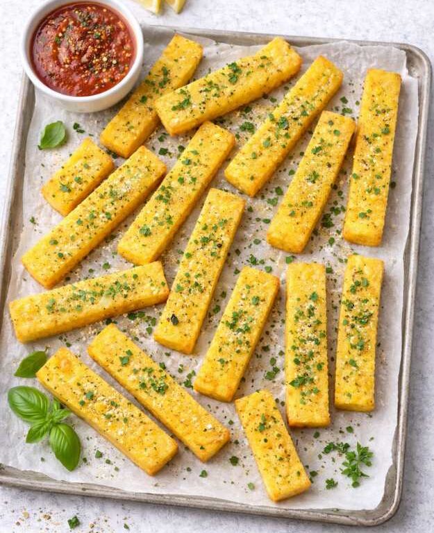 Knusprige Polenta-Sticks – einfach & vegan