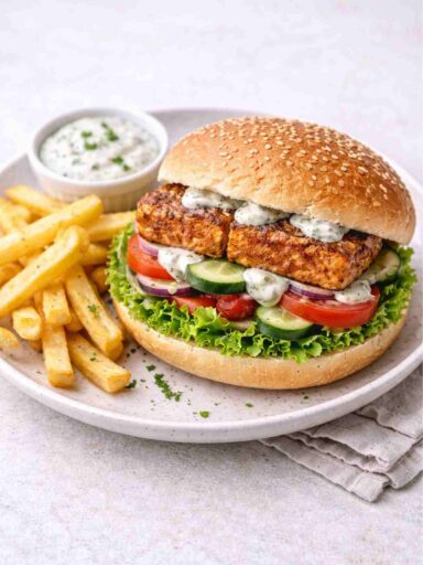 Veganer Tofu-Burger