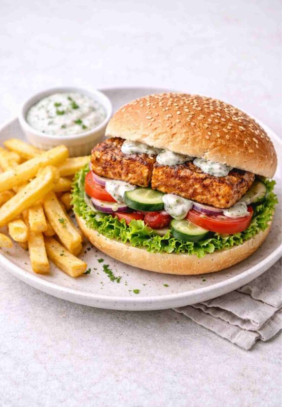 Veganer Tofu-Burger