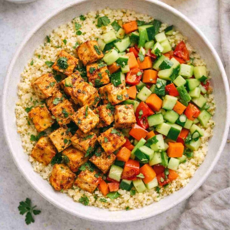 Couscous-Bowl mit Tofu und Gemüse