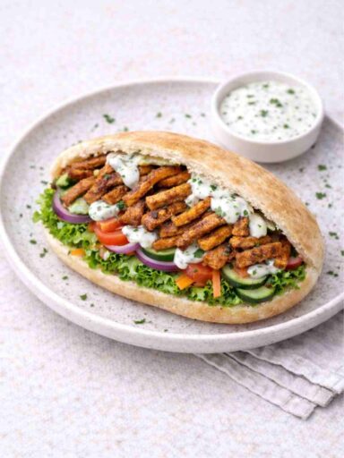 Veganer Tofu-Döner mit Knoblauchsoße