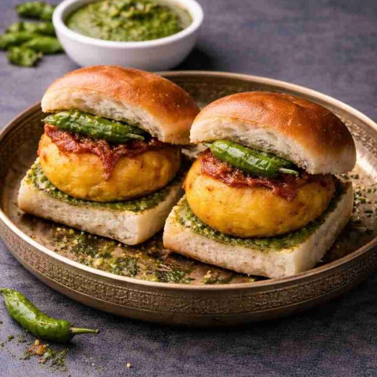 Vada Pav – Original indischer Kartoffel-Burger mit knusprigem Besan-Mantel