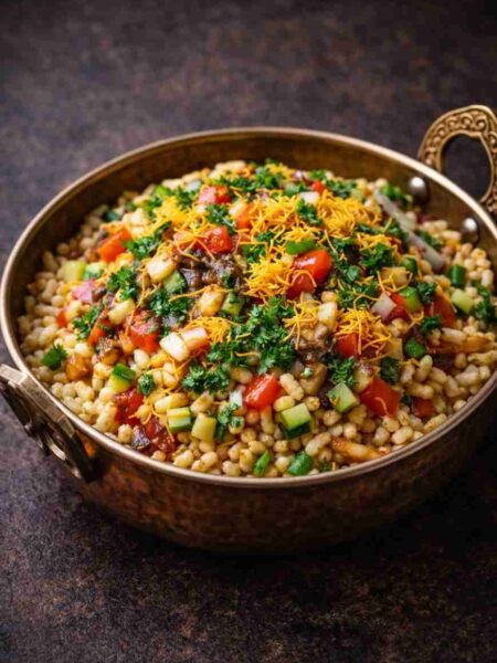 Bhel Puri – Original indischer Streetfood-Salat mit Puffreis und Chutneys
