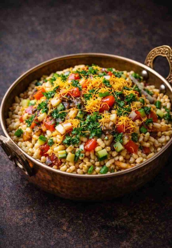 Bhel Puri – Original indischer Streetfood-Salat mit Puffreis und Chutneys