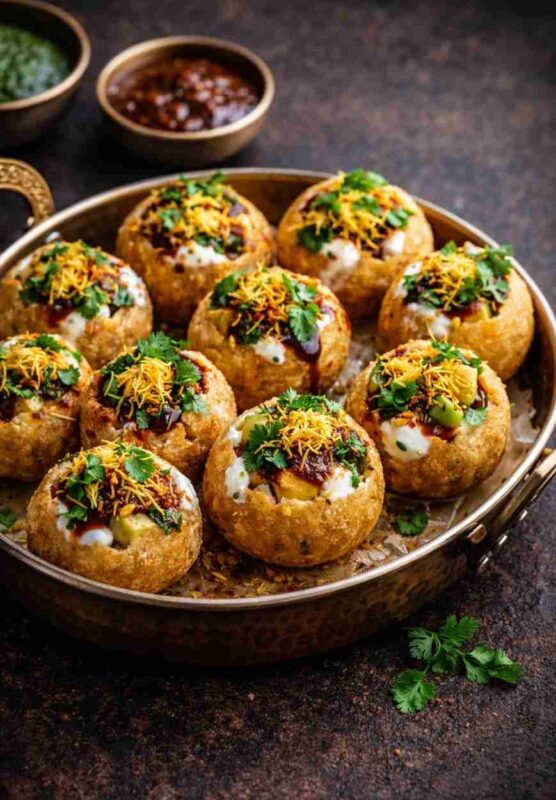 Dahi Puri – Original indisches Streetfood mit Joghurt und Chutneys