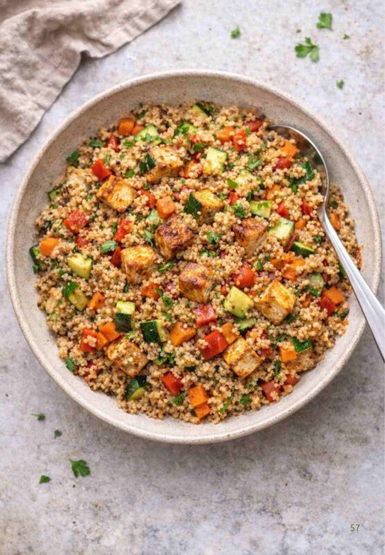 Quinoa mit gebratenem Tofu und Gemüse – Gesund & Einfach