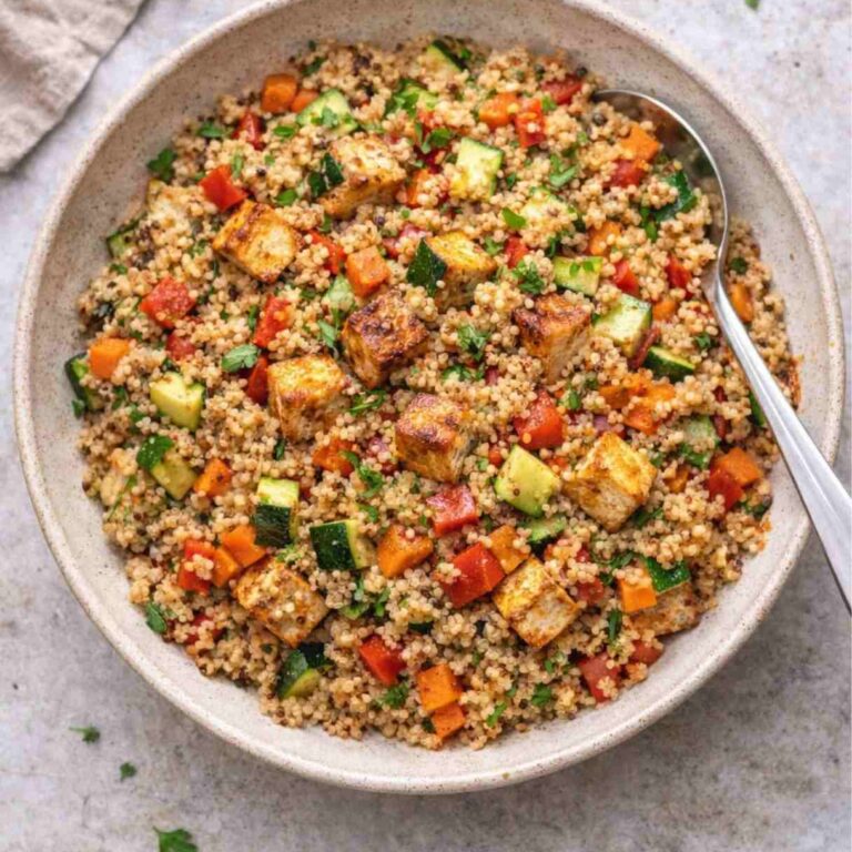 Quinoa mit gebratenem Tofu und Gemüse – Gesund & Einfach