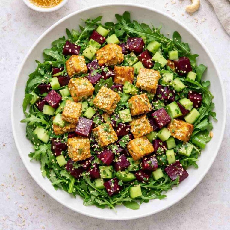 Rote-Bete-Tofu-Salat mit Seasm