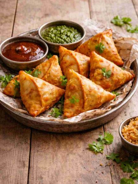 Vegetarische Samosas – Knuspriges indisches Rezept mit Kartoffeln und Erbsen