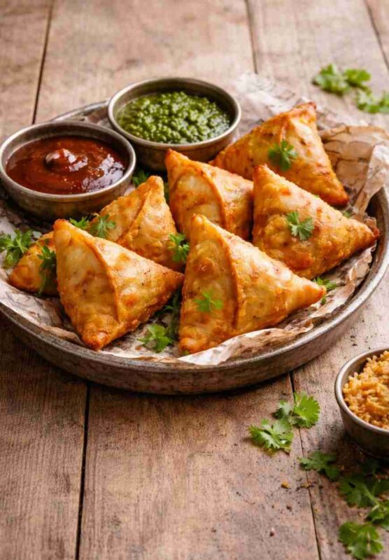 Vegetarische Samosas – Knuspriges indisches Rezept mit Kartoffeln und Erbsen