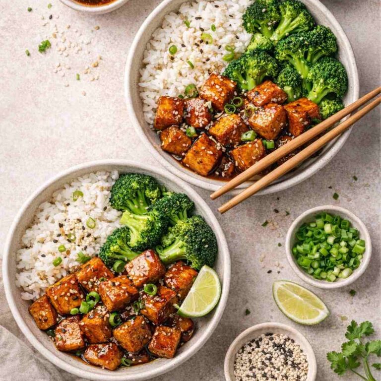 Teriyaki-Tofu mit Jasminreis und Brokkoli – Einfach & Vegan