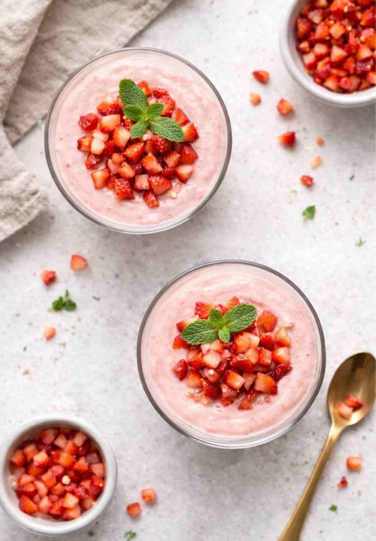 Vegane Erdbeercreme mit Seidentofu – Einfaches Sommerdessert